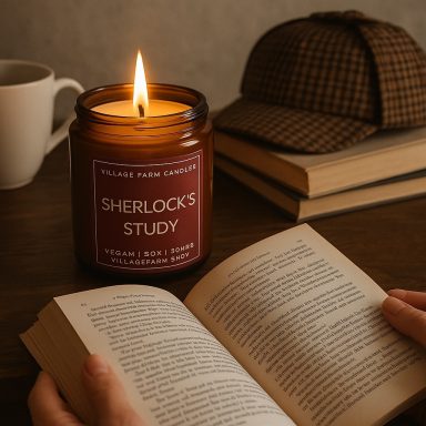 Sherlocks Study a masculine fragrance, this rich scent evokes the feeling of an old library with bound books, old pages and creaking floors.